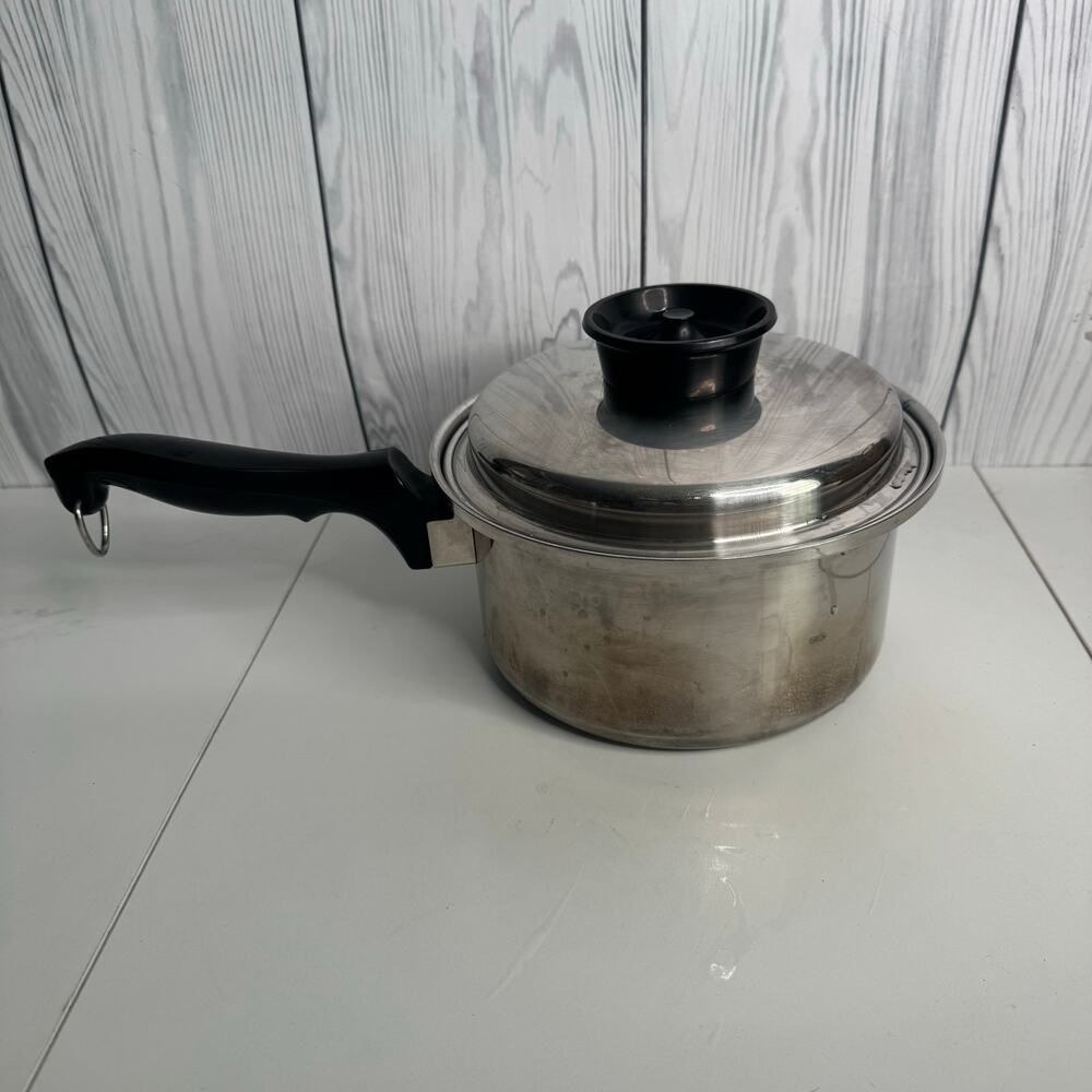 Vintage Chef's Ware Towncraft  7” Deep Sauce Pan 2.5 Qt 3 Ply Stainless Lid HTF